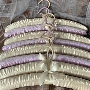 Set of Satin Padded Hangers in Cream and Lavender